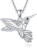 wholesale 925 Sterling Silver Hummingbird Pendant Necklace for Women Girls Mothers Day Gift Jewelry 43mm x 68mm-0-0