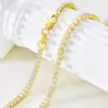 wholesale 925 Sterling Silver Green Cubic Zirconia Tennis Necklace 14-26 Chain Length  for Women and Men-0-27