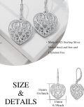 wholesale 925 Sterling Silver Moonstone Filigree Heart Drop Earrings-0-3