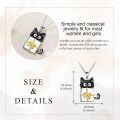 wholesale 925 Sterling Silver Cute Black Cat Gift Box Gold Bow Pendant Necklace-0-3