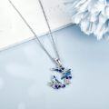 wholesale 925 Sterling Silver Blue Bird Pendant Necklace Set for Women Girls Mothers Day Gift-0-2