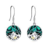 wholesale 925 Sterling Silver Abalone Shell Mountain Landscape Dangle Earrings for Nature Enthusiasts-Mountain earrings-aurora