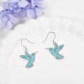 wholesale 925 Sterling Silver Hummingbird Necklace Wholesale Turquoise Inlay-0-39