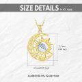 wholesale 925 Sterling Silver Gold Plated White Turquoise Moon Sun Necklace Balance Healing Crystal Gift for Women-0-4
