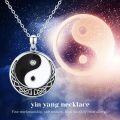 wholesale 925 Sterling Silver Yin Yang Pendant Necklace with Black Onyx and White Enamel Design for Men & Women-0-5