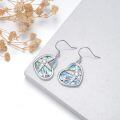 wholesale 925 Sterling Silver Platinum Plated Heart Starfish Abalone Shell Diamond Drop Earrings-0-1