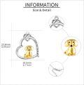 wholesale 925 Sterling Silver 925 Gold-Plated Dachshund Dog in Heart Pendant Necklace-0-3