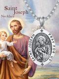 wholesale 925 Sterling Silver  Saint Joseph Medal Pendant Necklace for Men & Women-0-1