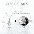 wholesale 925 Sterling Silver Blue Moonstone Teardrop Pendant Necklace for Women-0-3