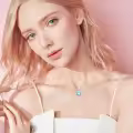 TOUPOP Sterling Silver Cat Birthstone Pendant Necklace Gift for Women-0-1