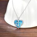wholesale 925 Sterling Silver Heart-Shaped Turquoise Libra Pendant Necklace-0-5