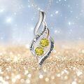 wholesale Sterling Silver Yellow Stone Sisterhood Pendant Necklace for Women-0-51