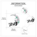 wholesale 925 Sterling Silver Panda On Crescent Moon Pendant With Green Accents-0-4