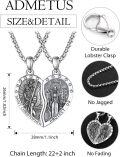 wholesale 925 Sterling Silver Saint Christopher and Virgin Mary Couples Necklace Set - Religious Gift for Him & Her-0-1