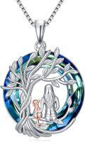 wholesale TOUPOP Dog Necklace 925 Sterling Silver Tree Of Life Pendant Dog Lover Memorial Jewelry Christmas Gifts For Women -0-0