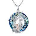 TOUPOP 925 Sterling Silver Tree Of Life Pendant Dog Memorial Jewelry-0-0