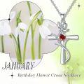 wholesale 925 Sterling Silver 12 Birthstone Flower Pendant Necklace for Women-0-49