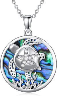 wholesale 925 Sterling Silver Sea Life Jewelry Set: Turtle & Starfish Charm Necklaces for Women - Unique Ocean Gift Ideas-B-Turtle