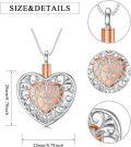 wholesale 925 Sterling Silver Heart Shaped Rose Filigree Memorial Keepsake Pendant Urn Necklace w/Filler Kit-0-1