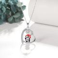 wholesale 925 Sterling Silver Penguin Snowflake Heart-Shaped Pendant Necklace for Women and Girls-0-4