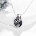 wholesale 925 Sterling Silver 925 Sparkly Blue Starry Sky Phoenix Bird Charm Pendant Necklace for Women and Girls-0-2