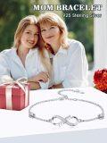 wholesale 925 Sterling Silver Infinity Heart Ankle Bracelet with Cubic Zirconia - Mothers Day Gifts for Wife/Mom-0-1