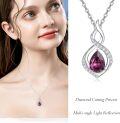 wholesale 925 Sterling Silver Infinity Birthstone Necklace for Women Mom Wife Mother s Day Gift-0-5