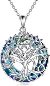 wholesale 925 Sterling Silver Tree of Life Pendant Necklace with 20mm Symbol of Growth Strength Rebirth Bright Future Longevity Health Fresh Start Gift for Women Girls 18th Birthday Jewelry-18th