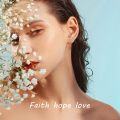 wholesale TOUPOP S925 Sterling Silver Ear Climbers Earrings For Women Faith Hope Love Cuff Climber Stud Earrings Hypoallergenic Crawler Jewelry Gifts For Women Her Daughter -0-1