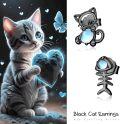 wholesale 925 Sterling Silver Moonstone Cat & Fish Bone Stud Earrings - Adorable Animal  Set for Women Girls-0-5