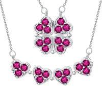 wholesale  Metal Stone Clover Birthstone Necklace Magnetic Four Leaf Heart Pendant Foldable Shamrock Conversion Gift for Women -7-July