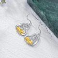 wholesale 925 Sterling Silver Heart-Shaped Sleeping Lion Drop Earrings 925 Sterling Silver Jewelry for Women Girls Gift Idea-0-5