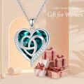 wholesale TOUPOP Birthstone Celtic Knot Necklace For Women Heart Crystal Necklace For Wife I Love You Necklace For Women Heart Jewellery For Women Sister Wife Mom Girlfriend Mothers Day Gift Wedding Gift -0-2