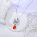 wholesale 925 Sterling Silver Spider Pendant with Red Crystal Gemstone Necklace s for Her-0-2