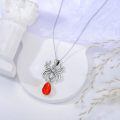 wholesale 925 Sterling Silver Spider Pendant with Red Crystal Gemstone Necklace s for Her-0-2