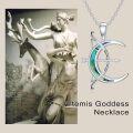 wholesale 925 Sterling Silver Moon Arrow Pendant Necklace Greek Goddess Jewelry Roman Mythology Gifts for Women-0-4