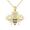 wholesale 14k Gold Bee Pendant Necklace-0-0