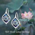 wholesale 925 Sterling Silver White Gold Plated Abalone Shell Lotus Lever Back Earrings for Women-0-5
