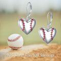 wholesale 925 Sterling Silver Heart Baseball Soccer Dangle Drop Sports Themed Earrings Gifts for Women-0-2