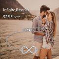 wholesale 925 Sterling Silver Infinity Heart Charm Bracelet with CZ Stones and Adjustable Length for Women Girls -0-1