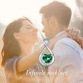 wholesale TOUPOP May Birthstone Necklace For Women Emerald Necklace Pendant 928 Sterling Silver Infinity Love Moon Jewelry Birthday Christmas Gifts For Women Mom Wife Girlfriend -0-2
