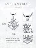 wholesale 925 Sterling Silver Nautical Anchor with Rope Wheel Pendant Necklace for Men & Women-0-1