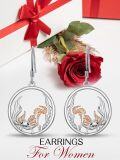 wholesale 925 Sterling Silver Axolotl Shape Circle Pendant Hook Earrings for Women Gifts-0-4