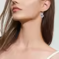 TOUPOP Sterling Silver Crystal Butterfly Leverback Dangle Earrings-0-2