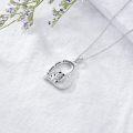 wholesale 925 Sterling Silver Cow Pendant Necklace with Cubic Zirconia and Heart Charm for Women Girls Mothers Sisters Friendship Gifts-0-4