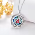 TOUPOP Sterling Silver Crystal Zodiac Necklace Constellation Pendant Gift-0-3