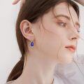 wholesale 925 Sterling Silver Natural Lapis Lazuli Teardrop Dangle Earrings for Women Girls Gift Jewelry 48mm Long-0-2