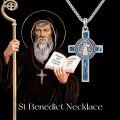 wholesale 925 Sterling Silver Abalone Shell Cross Pendant Necklace with Rose Crucifix and Saint Benedict Design-0-3