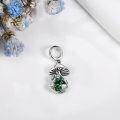 wholesale 925 Sterling Silver Green Turquoise Stone Mushroom Pendant Charm Bracelet for Women Mom Gift-0-4