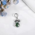 wholesale 925 Sterling Silver Mushroom Moss Agate Dangle Charm Bead For Bracelet-0-4